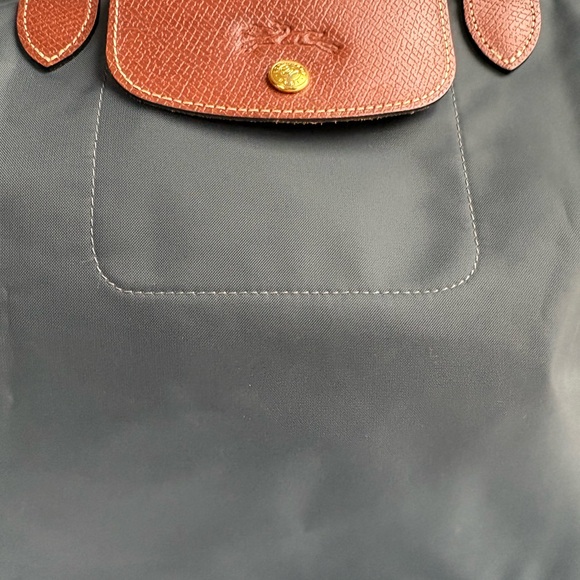 LONGCHAMP LE PLIAGE TOTE BAG LARGE - Charcoal Matte Finish Nylon /Leather EUC - Picture 10 of 17